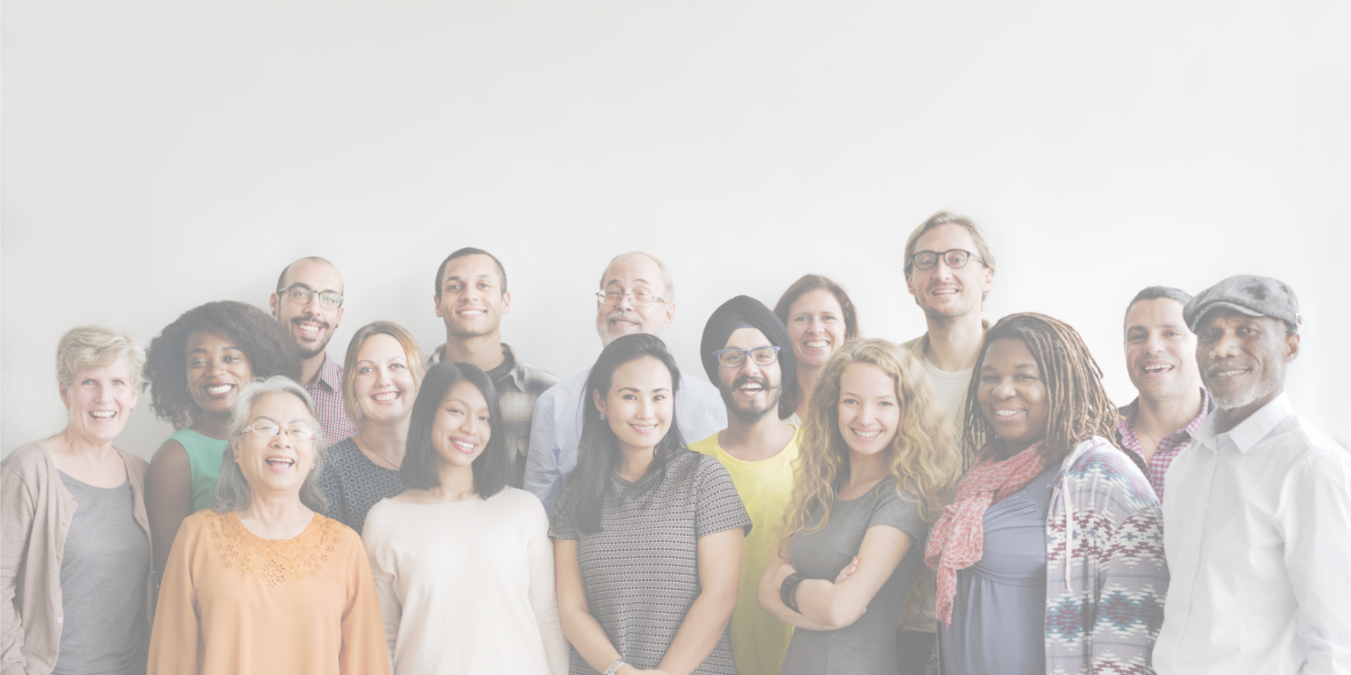 Grote groep met diverse mensen